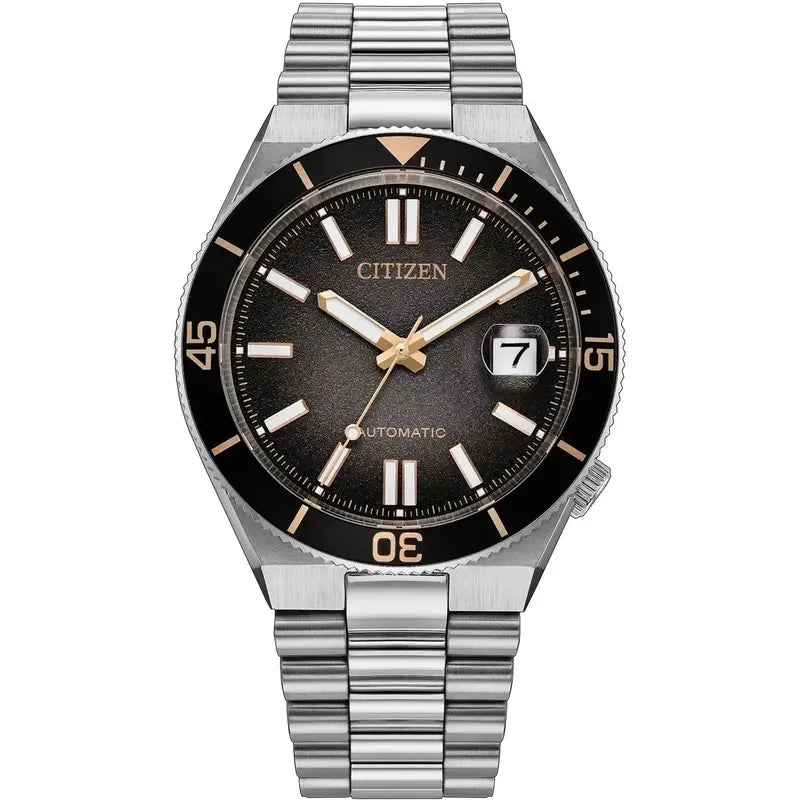 Citizen Tsuyosa Shore Timeslip Men's Stainless Steel Black Dial Watch