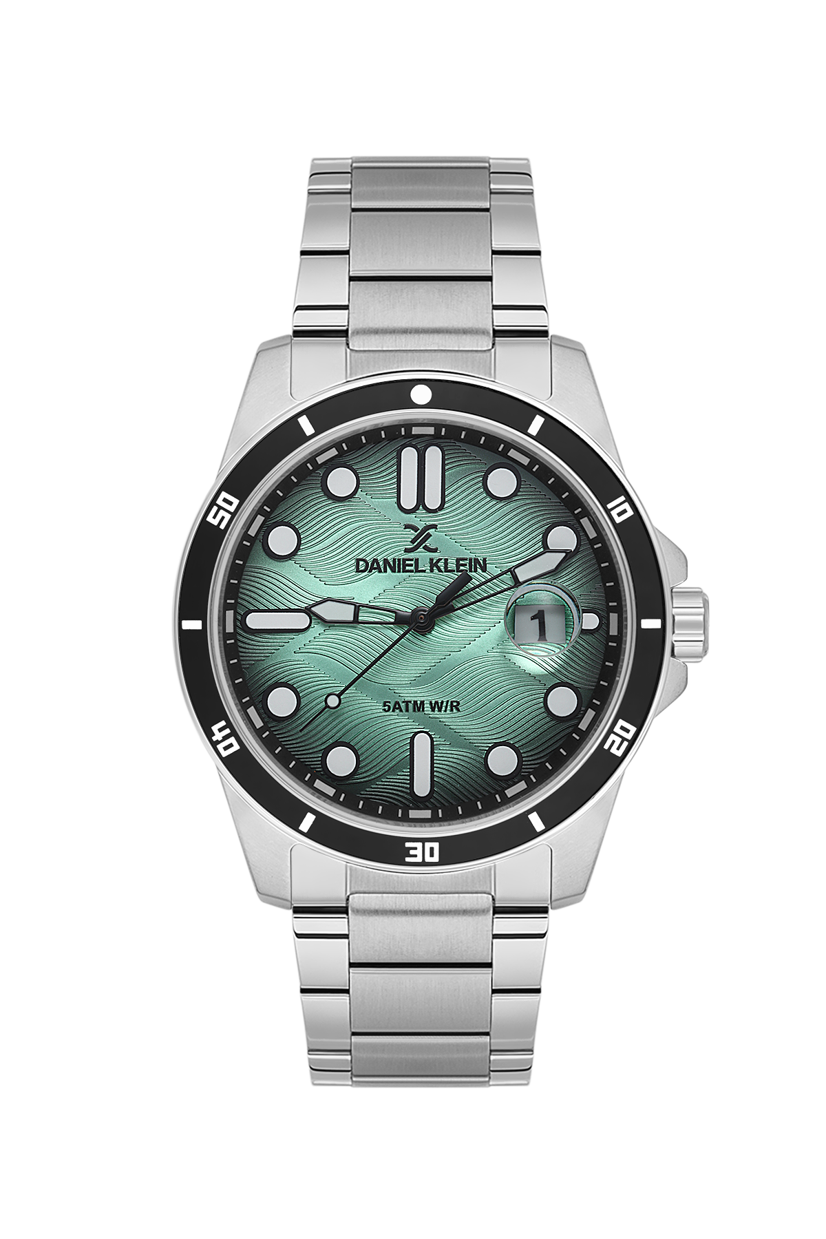 Daniel Klein Men’s Stainless Steel Sports Watch with Ice Green Textured Dial