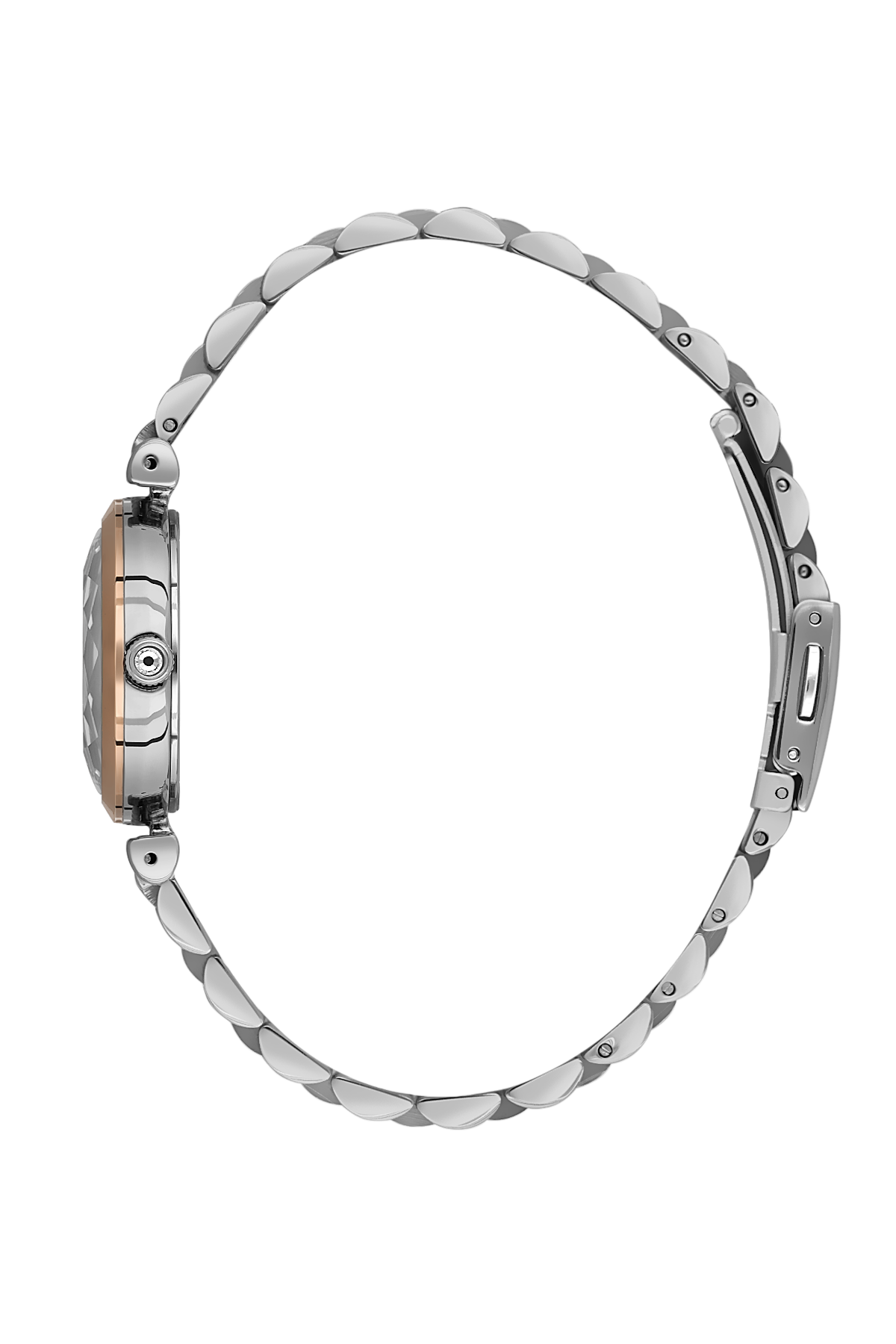 Daniel Klein Women’s Two-Tone Rose Gold Crystal Accent Watch with White Sunray Dial