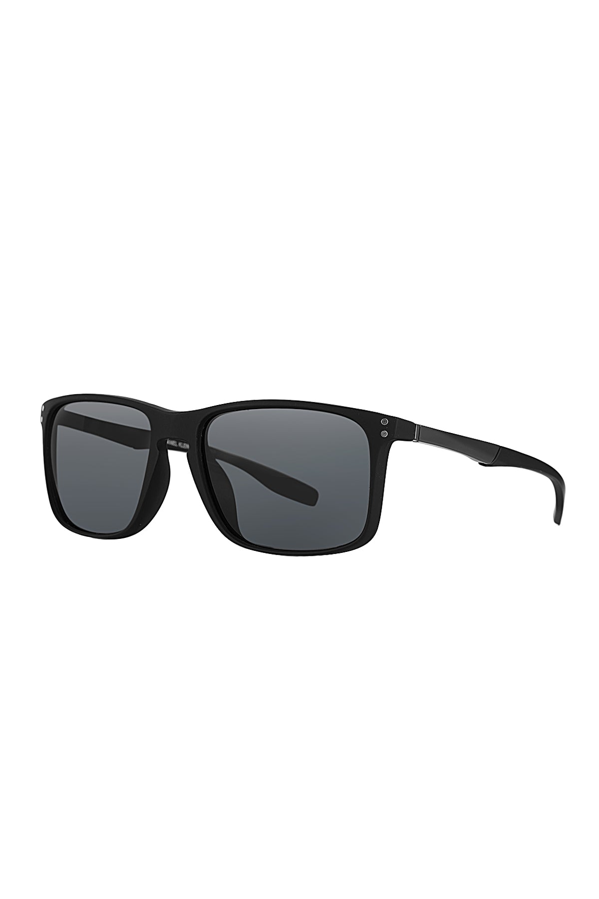 Daniel Klein Men's Matte Black Square Polarized Sunglasses – Smoke Grey Lenses
