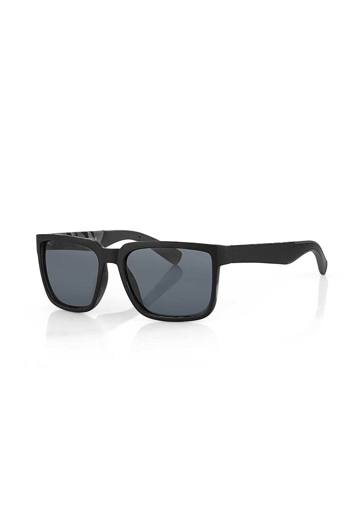 Daniel Klein Black Square Sunglasses - Smoke Grey Lenses - Black Accent