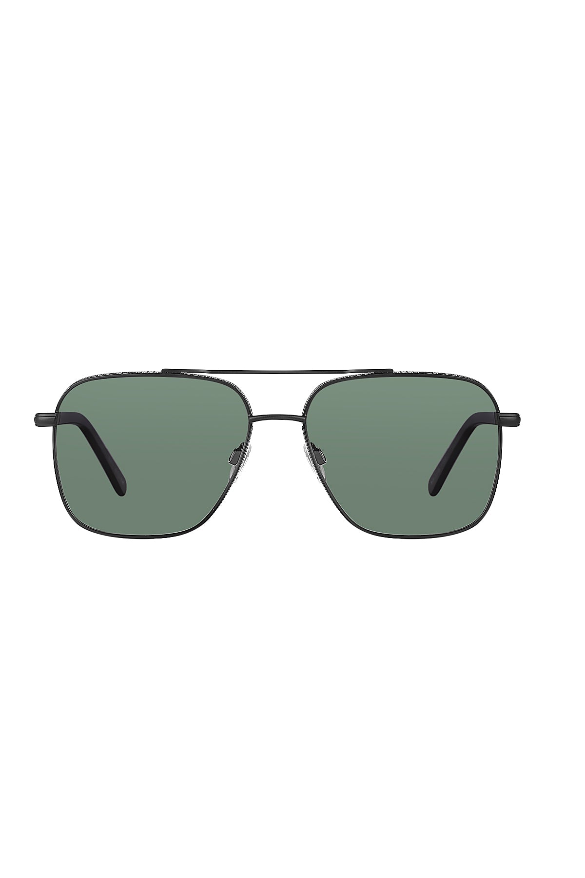 Daniel Klein Unisex Black Square Aviator Sunglasses with Green Lenses