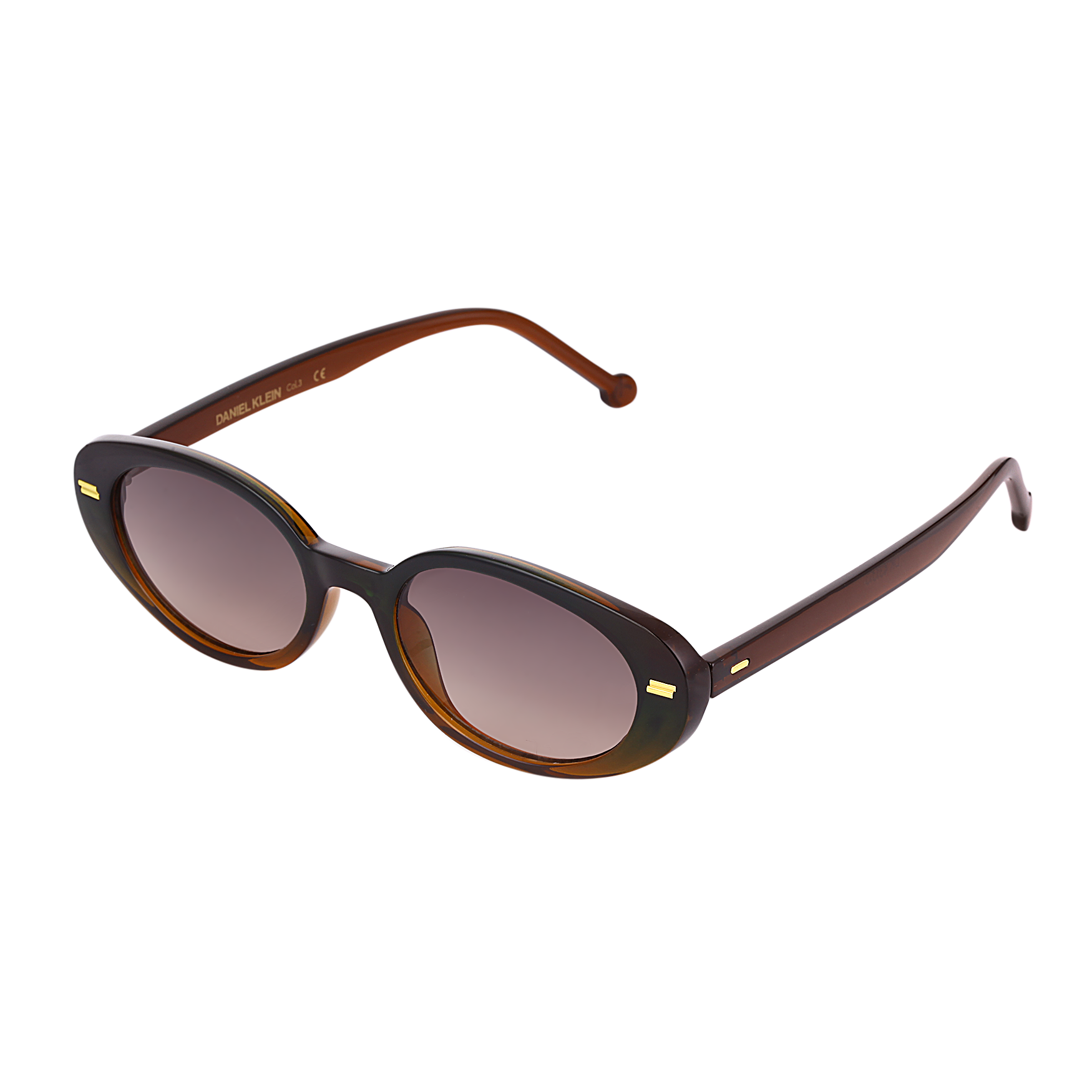 Daniel Klein Women’s Tortoiseshell Oval Sunglasses with Brown Lenses