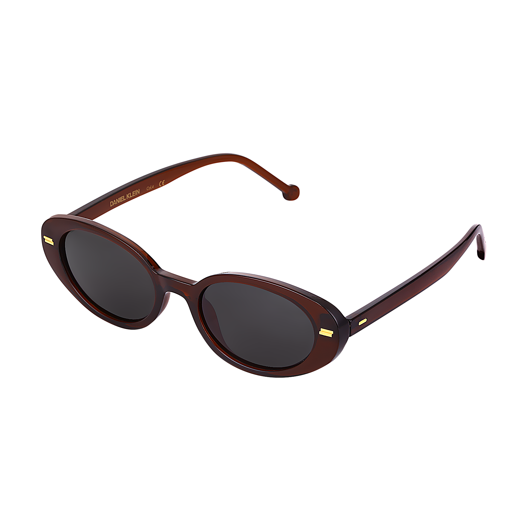 Daniel Klein Women’s Brown Oval Sunglasses with Dark Lenses