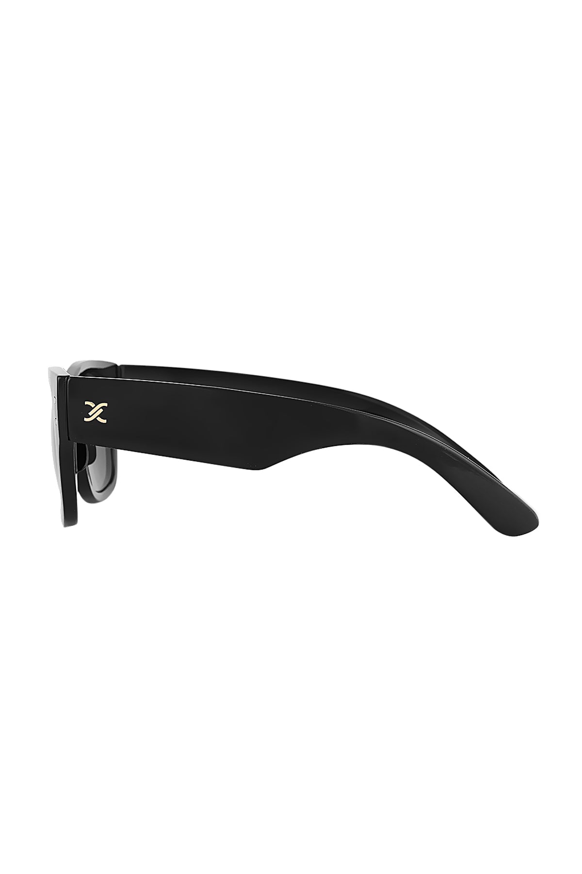 Daniel Klein Unisex Black Square Sunglasses with Grey Lenses