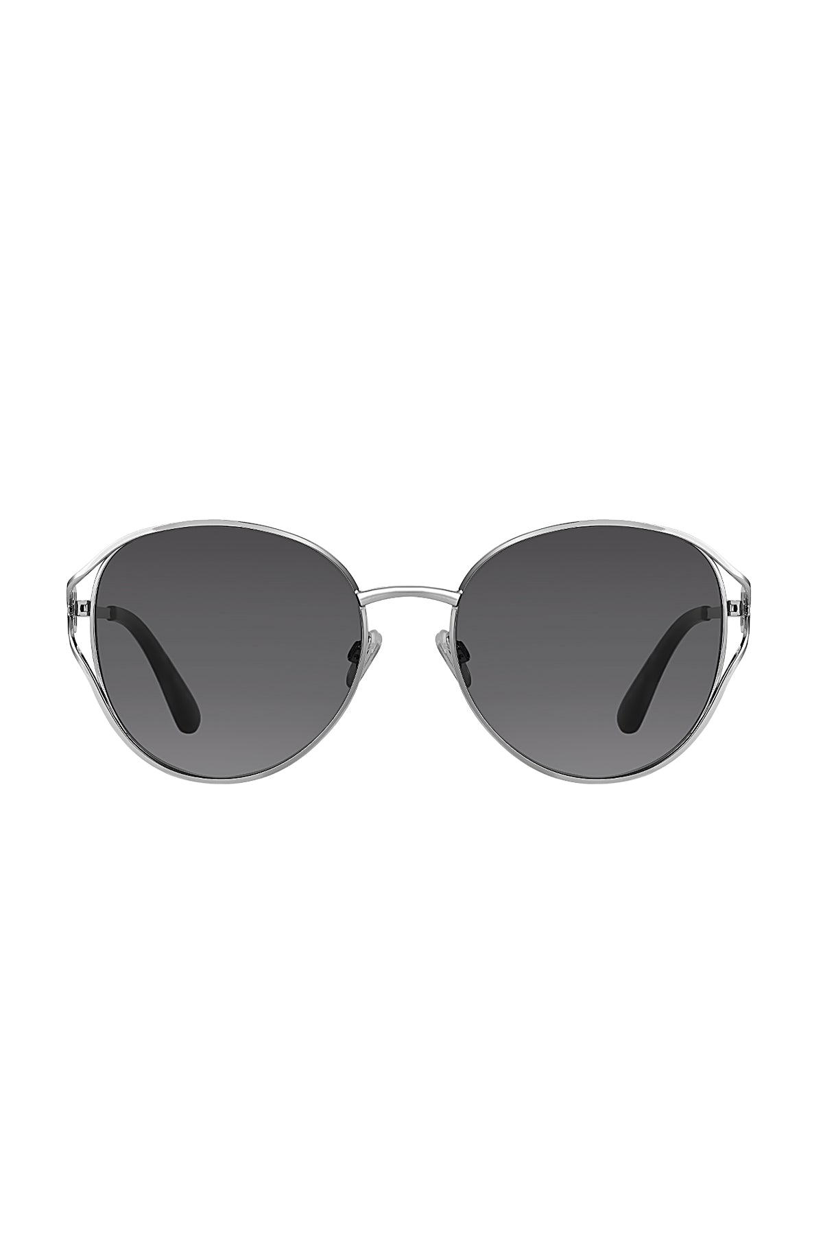 Daniel Klein Silver Round Geometric Sunglasses