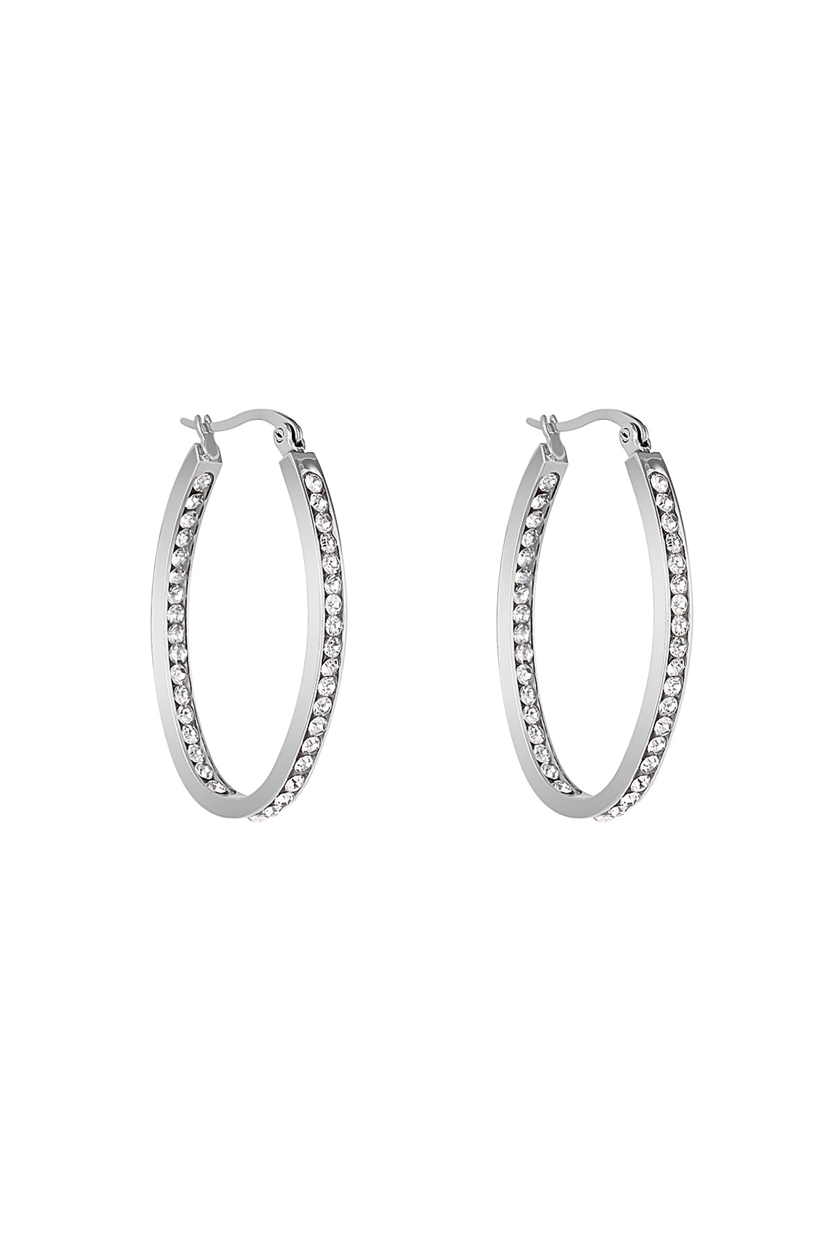 Daniel Klein Women's Oval Earrings with White Crystals