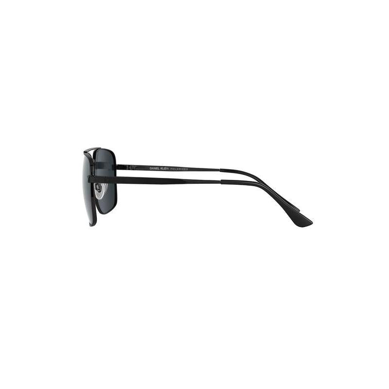 Daniel Klein Black Metal Square Aviator Sunglasses