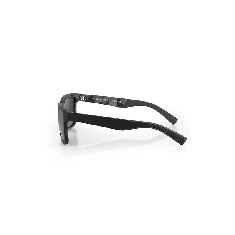 Daniel Klein Black Square Sunglasses - Smoke Grey Lenses - Black Accent