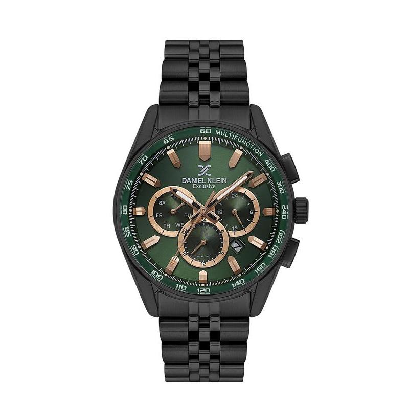 Daniel Klein Exclusive Men’s Multifunction Black Stainless Steel Watch