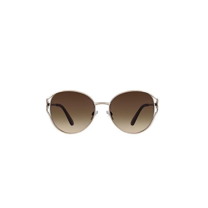 Daniel Klein Gold Round Geometric Sunglasses with Brown Gradient Lenses