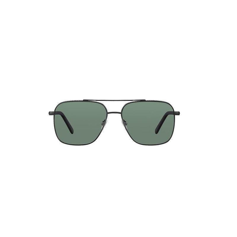 Daniel Klein Gunmetal Square Aviator Sunglasses with Green Lenses