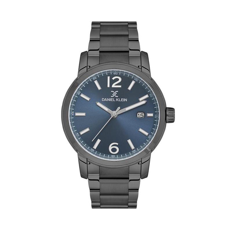 Daniel Klein IP Black, Blue Dial 3 Hands Watch