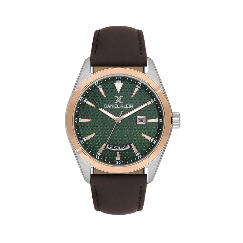 Daniel Klein Men’s Two-Tone Watch with Green Textured Dial