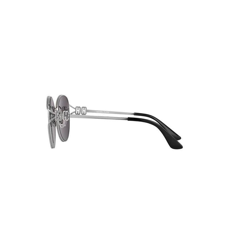 Daniel Klein Silver Round Geometric Sunglasses