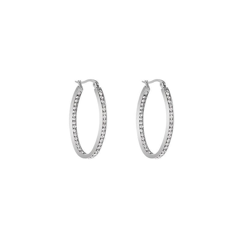 Daniel Klein Women's Oval Earrings with White Crystals