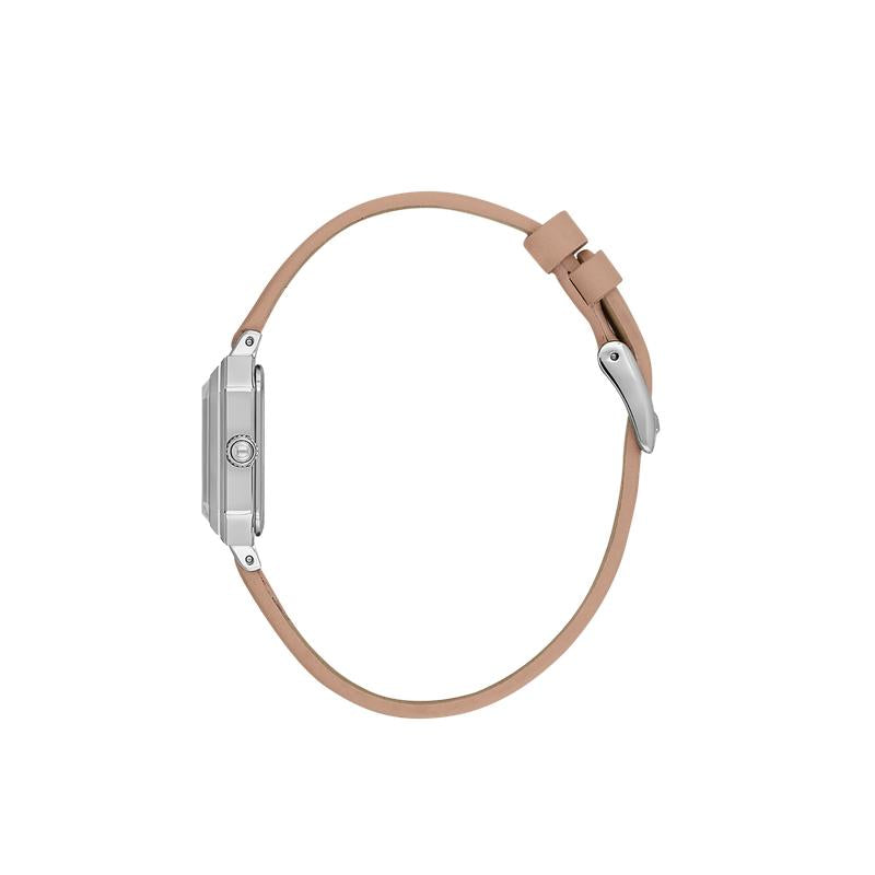 Daniel Klein Women’s Silver Square Case Watch with Rose Dial