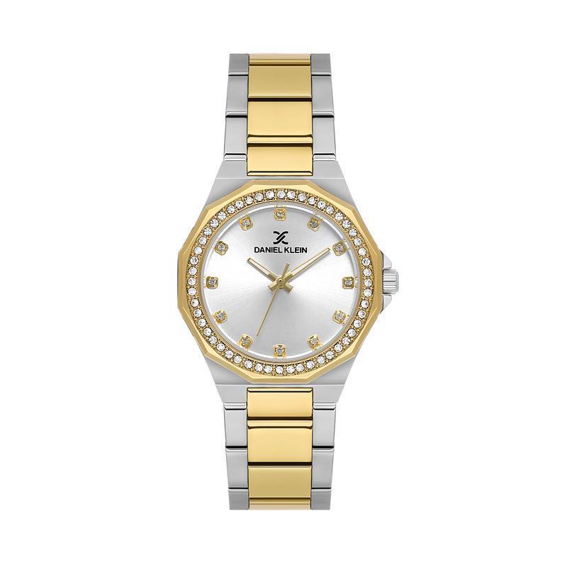 Daniel Klein Women’s Two-Tone Crystal-Set Bracelet Watch