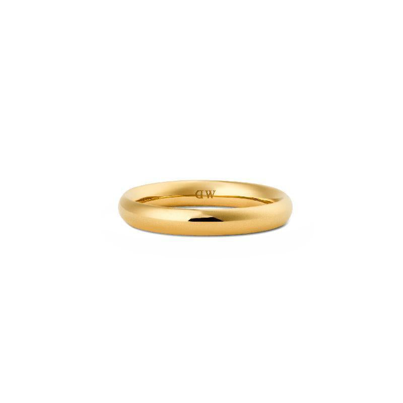 Minimalist 3.5mm Arch gold ring in polished stainless steel with a rounded profile and discreet interior logo.