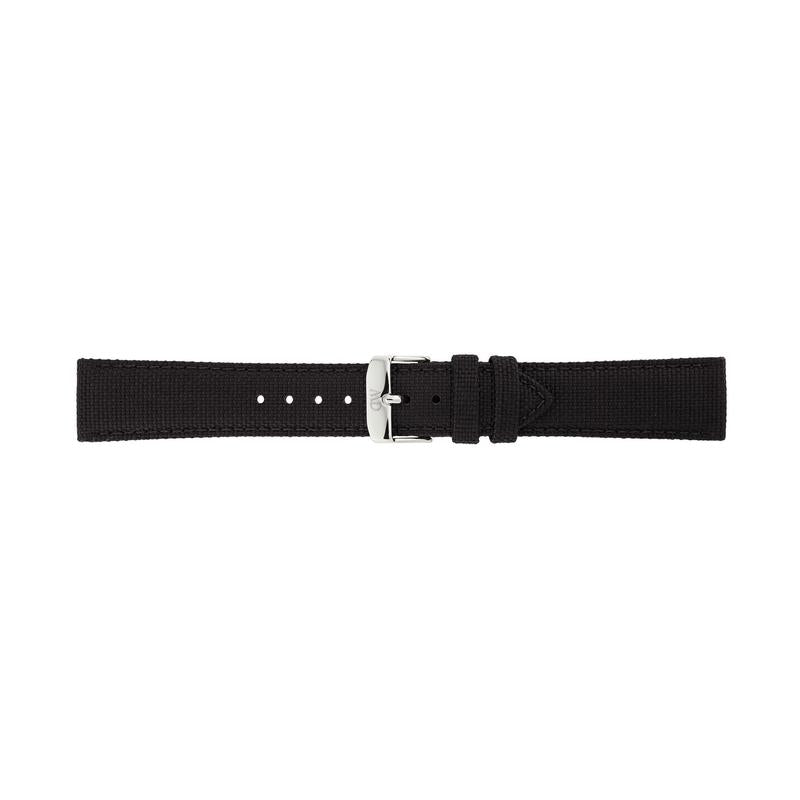 Daniel Wellington Black Canvas Strap Silver 20mm Watch Strap