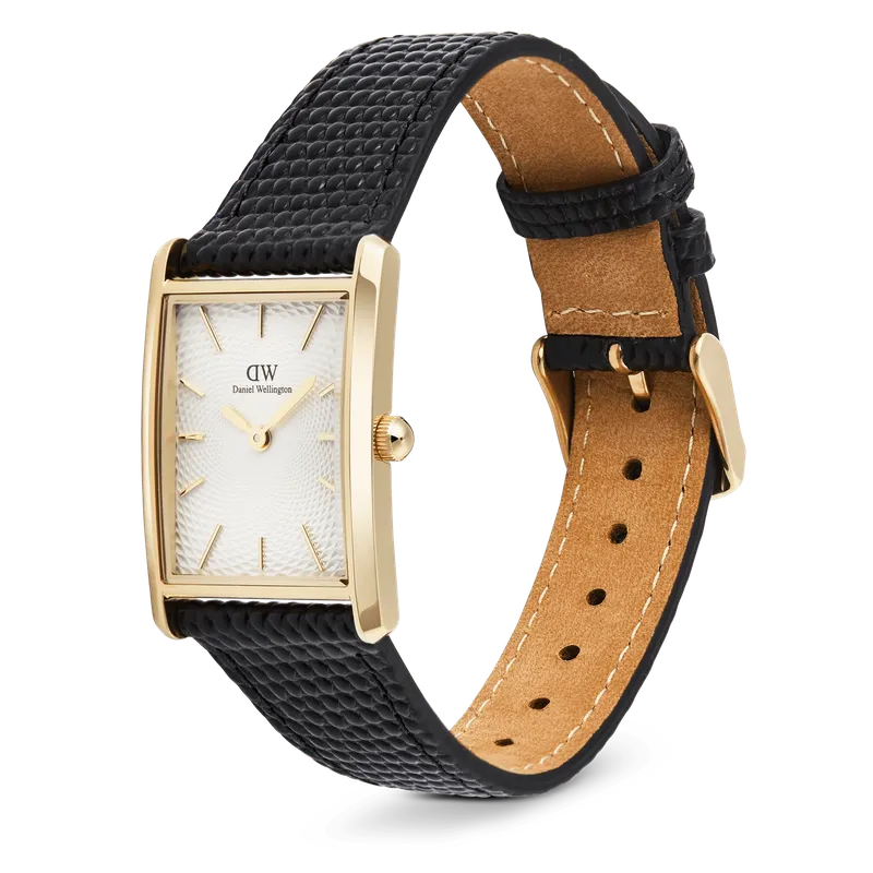 Daniel Wellington Bound Black Crocodile Guilloché Gold Watch