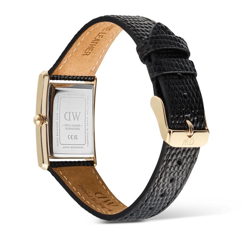 Daniel Wellington Bound Black Crocodile Guilloché Gold Watch