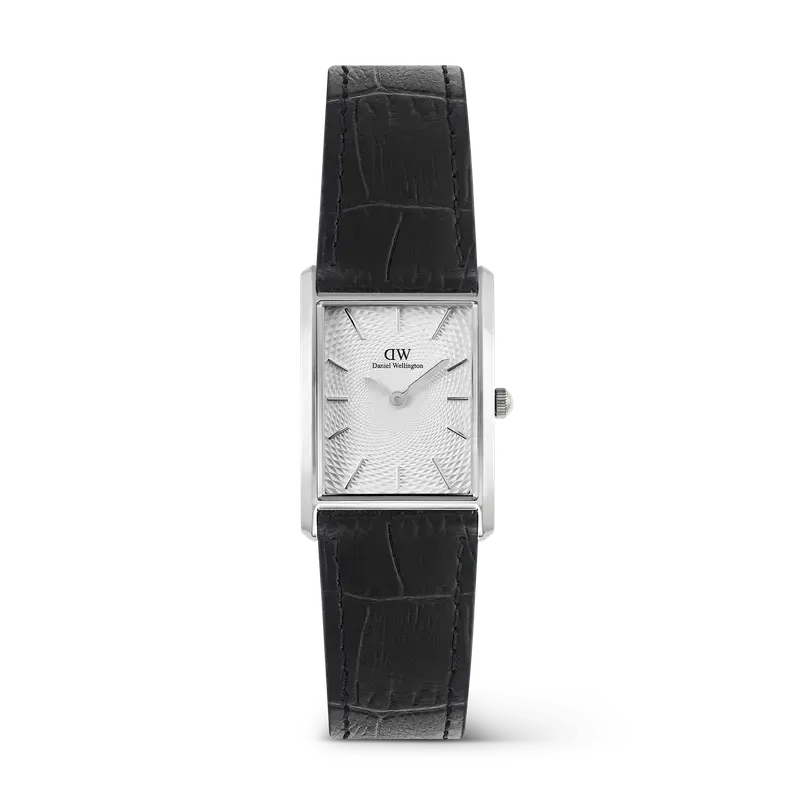 Daniel Wellington Bound Black Crocodile Guilloché Silver Watch