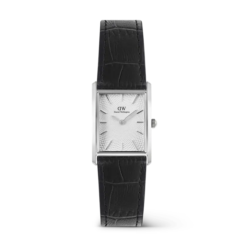 Daniel Wellington Bound Black Crocodile Guilloché Silver Watch