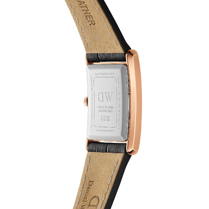 Daniel Wellington Bound Black Crocodile Rose Gold Watch 35x24mm