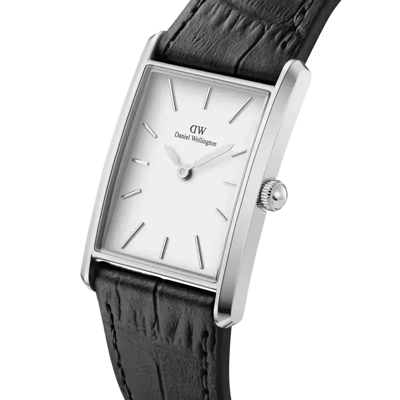 Daniel Wellington Bound Black Crocodile Silver Watch