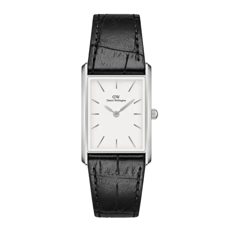Daniel Wellington Bound Black Crocodile Silver Watch