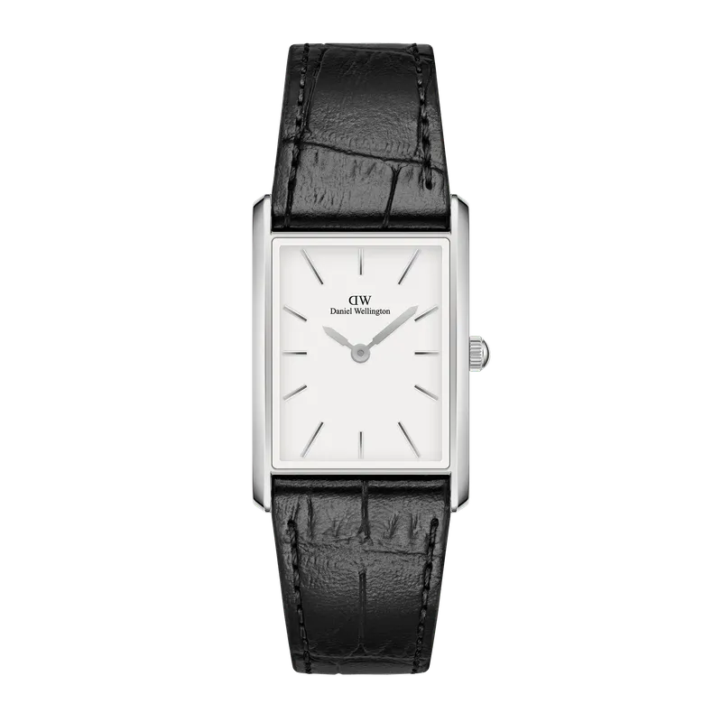 Daniel Wellington Bound Black Crocodile Silver Watch