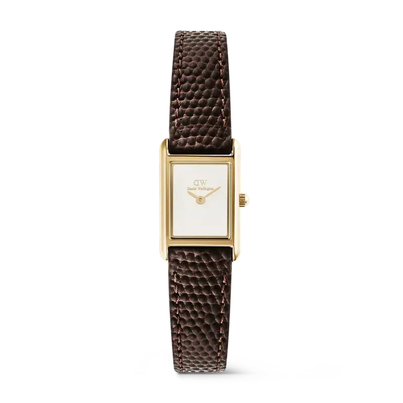 Daniel Wellington Bound Mini Dark Brown Lizard Gold Watch