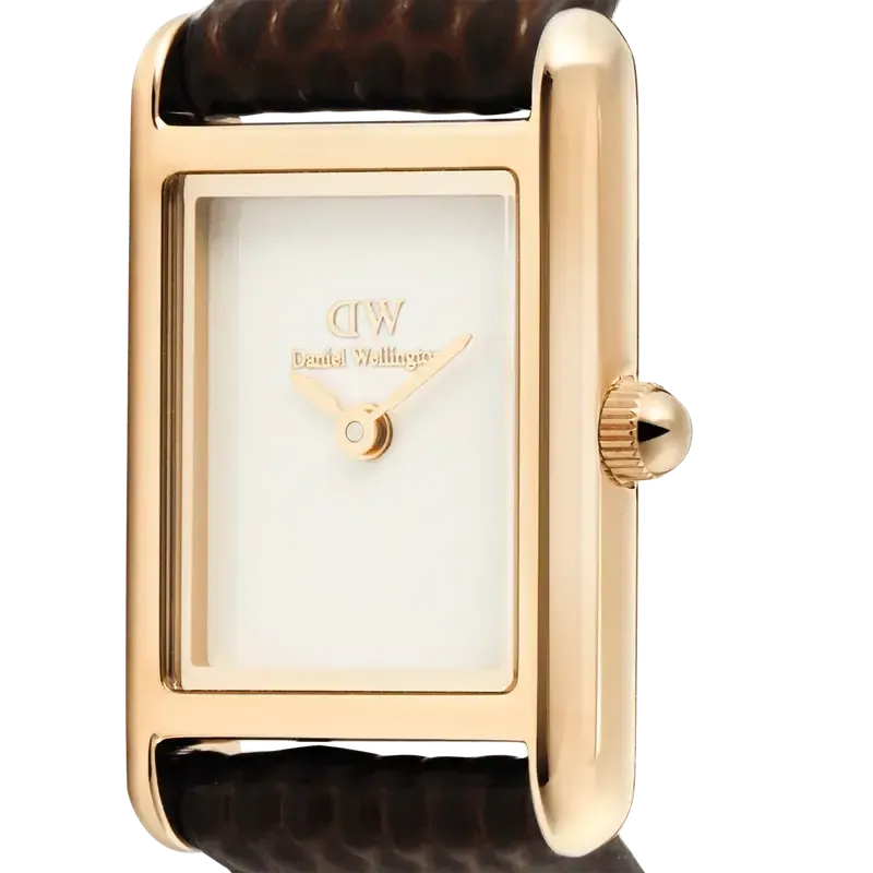 Daniel Wellington Bound Mini Dark Brown Lizard Rose Gold Watch