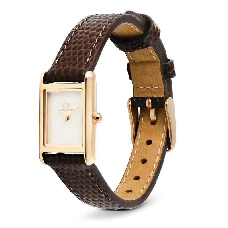 Daniel Wellington Bound Mini Dark Brown Lizard Rose Gold Watch