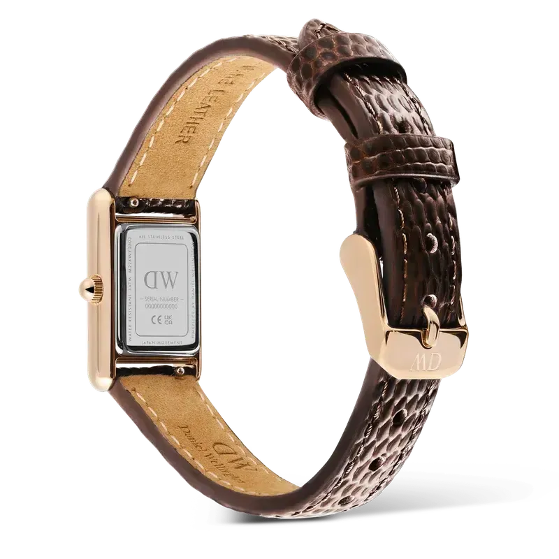 Daniel Wellington Bound Mini Dark Brown Lizard Rose Gold Watch