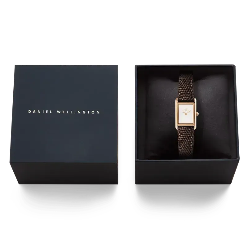 Daniel Wellington Bound Mini Dark Brown Lizard Rose Gold Watch