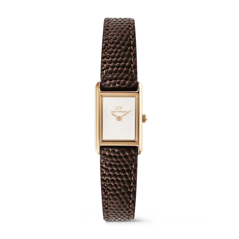 Daniel Wellington Bound Mini Dark Brown Lizard Rose Gold Watch
