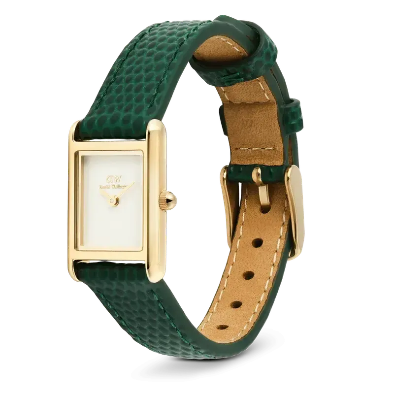 Daniel Wellington Bound Mini Green Lizard Gold Watch