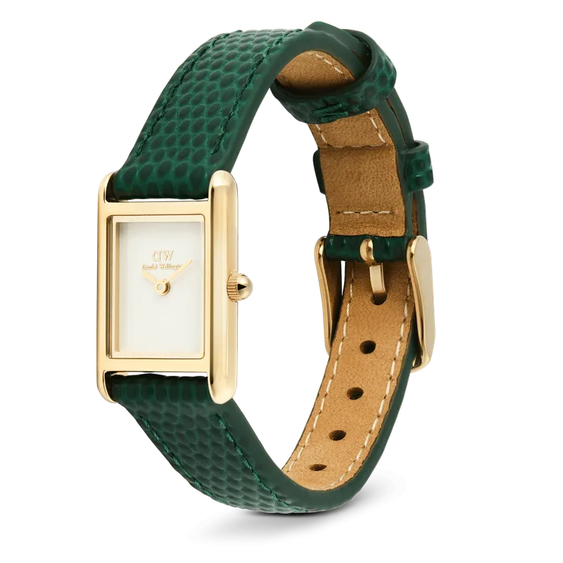 Daniel Wellington Bound Mini Green Lizard Gold Watch