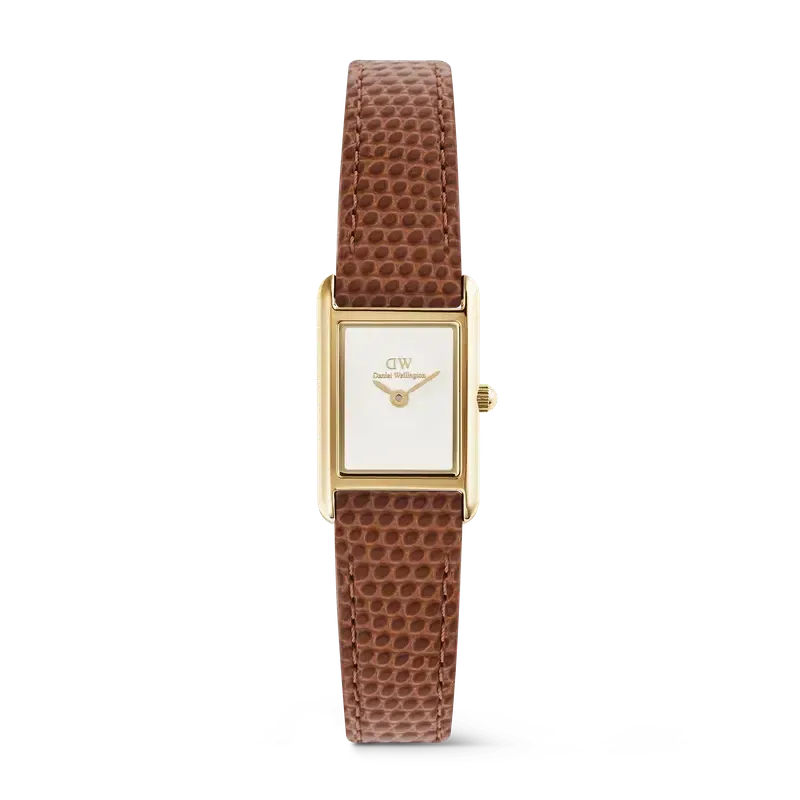Daniel Wellington Bound Mini Light Brown Lizard Gold Watch