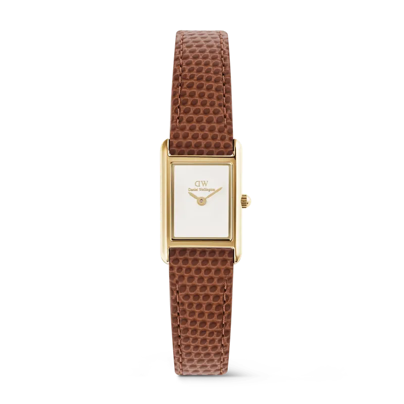 Daniel Wellington Bound Mini Light Brown Lizard Gold Watch