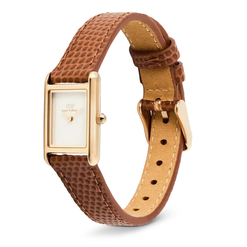 Daniel Wellington Bound Mini Light Brown Lizard Rose Gold Watch