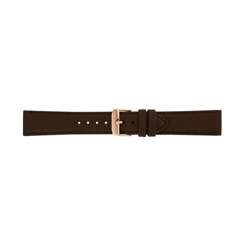 Daniel Wellington Brown Canvas Strap Rose Gold 20mm Watch Strap