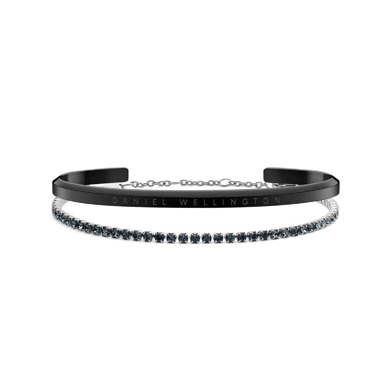 Daniel Wellington Bundle : Classic Bracelet Black & Tennis Bracelet Nightfall Silver