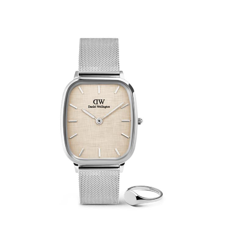 Daniel Wellington Bundle : Marlon & Classic Mini Signet Ring Silver Set