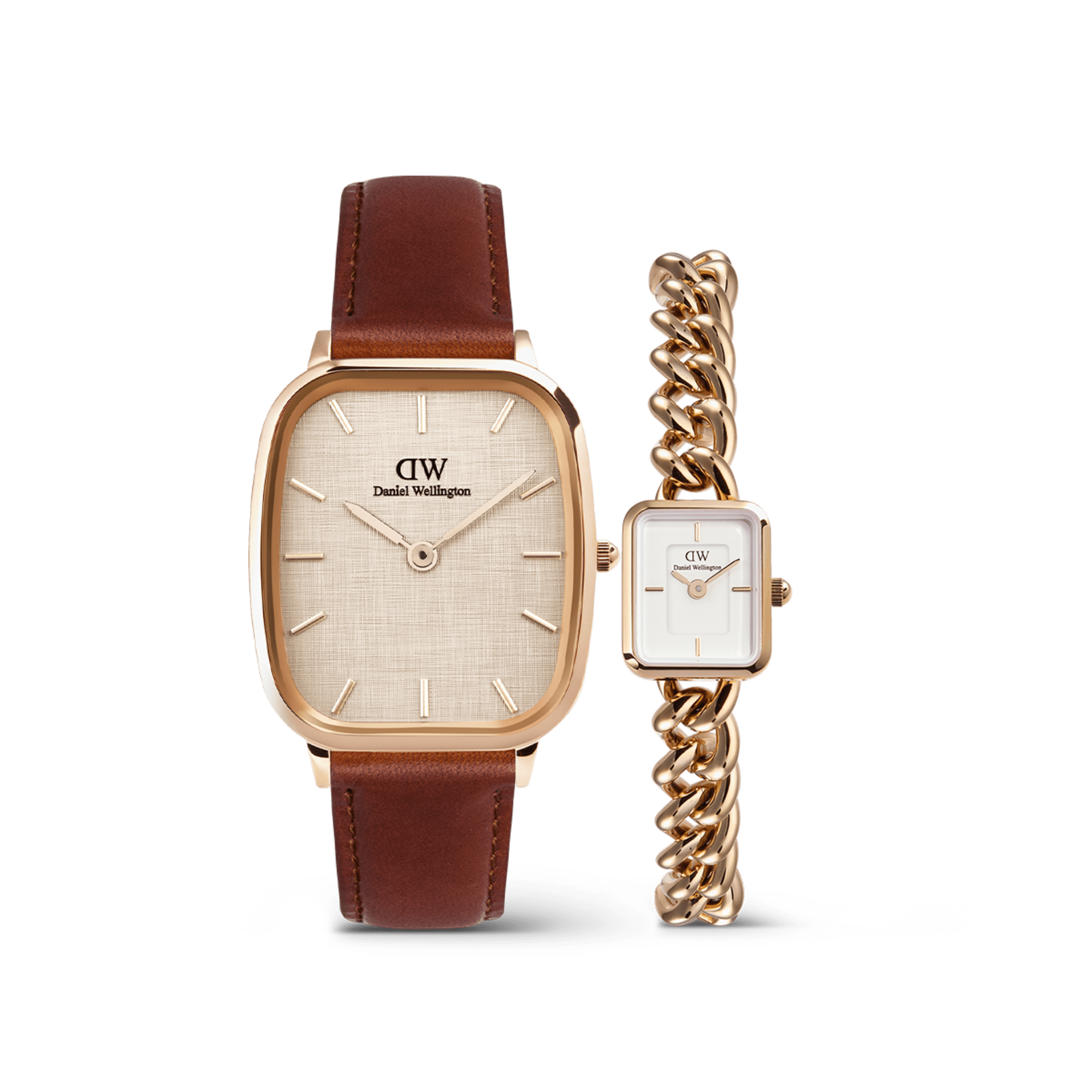 Daniel Wellington Bundle : Marlon & Jolie Chain Rose Gold Set