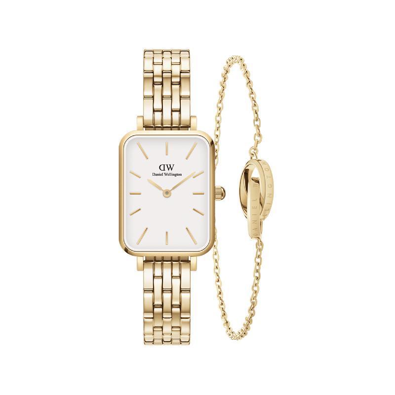 Daniel Wellington Bundle : Quadro 5-Link Evergold & Elan Unity Bracelet
