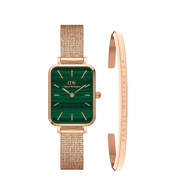 Daniel Wellington Bundle : Quadro Pressed Melrose Green + Classic Bracelet