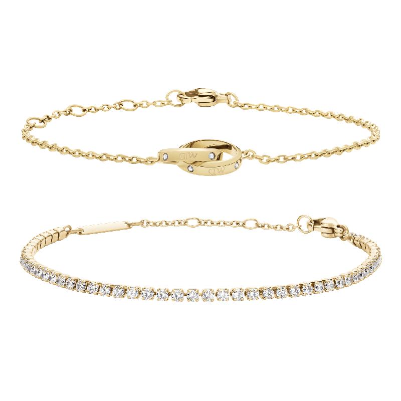 Daniel Wellington Bundle : Tennis Bracelet + Lumine Unity Bracelet Gold